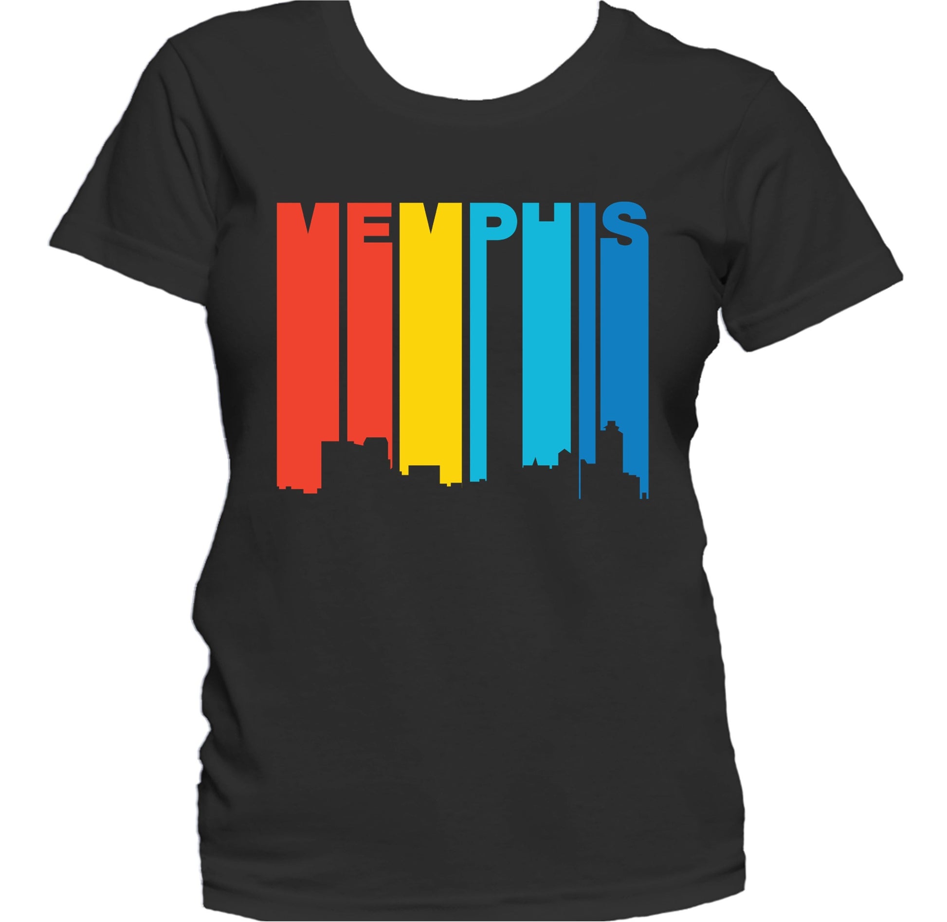 Retro 1970's Style Memphis Tennessee Skyline Women's T-Shirt