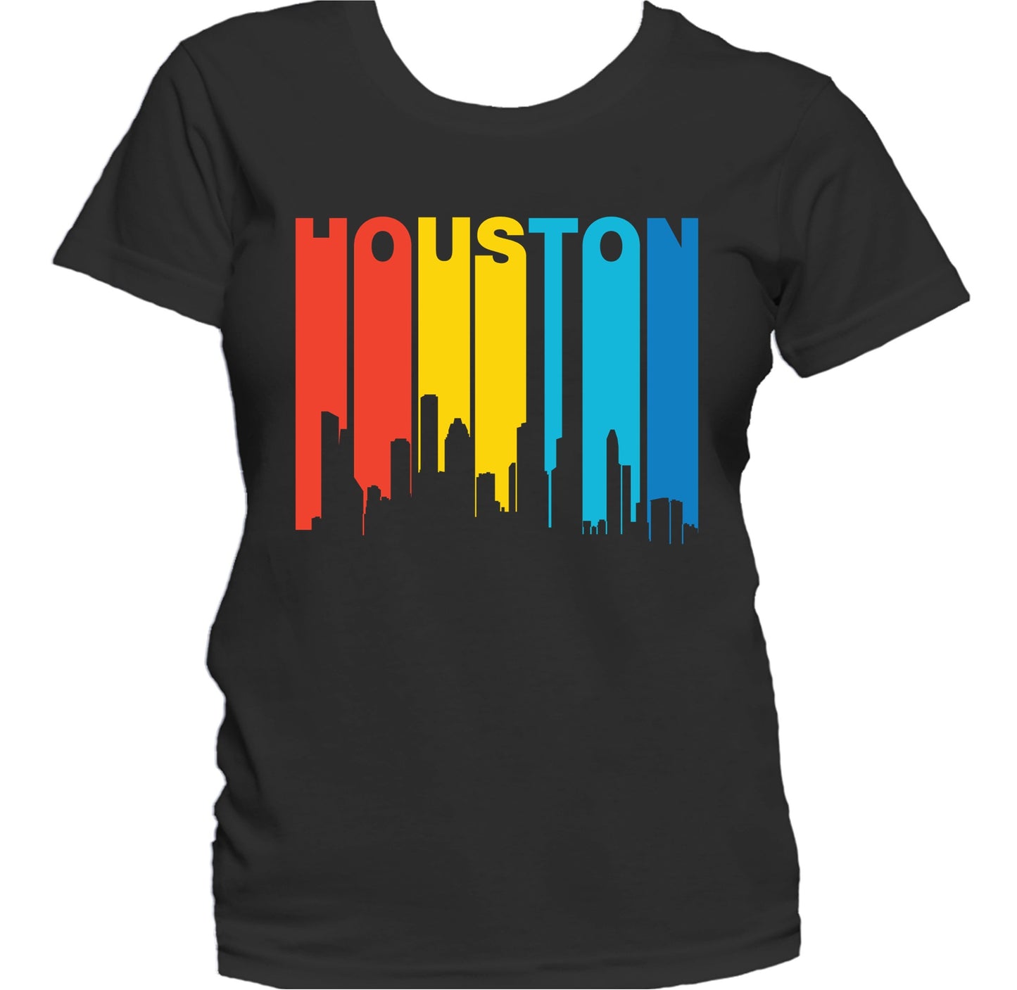 Retro 1970's Style Houston Texas Skyline Women's T-Shirt