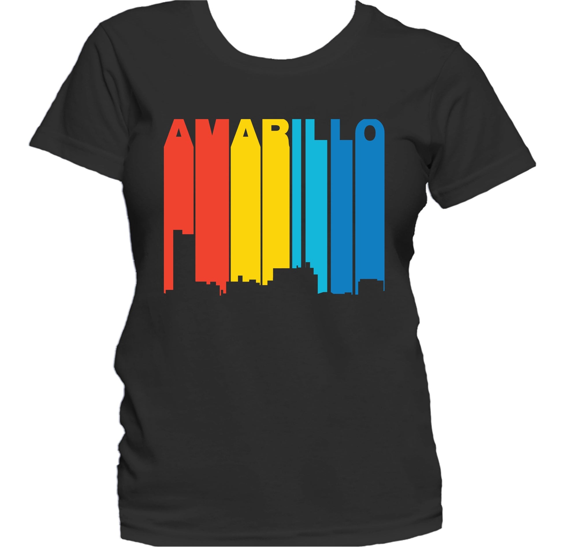 Retro 1970's Style Amarillo Texas Skyline Women's T-Shirt