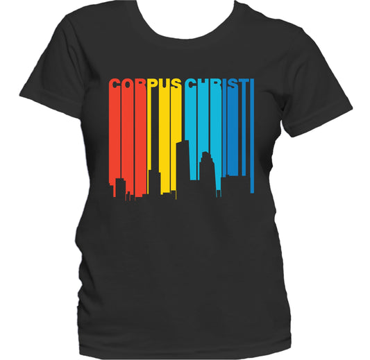 Retro 1970's Style Corpus Christi Texas Skyline Women's T-Shirt