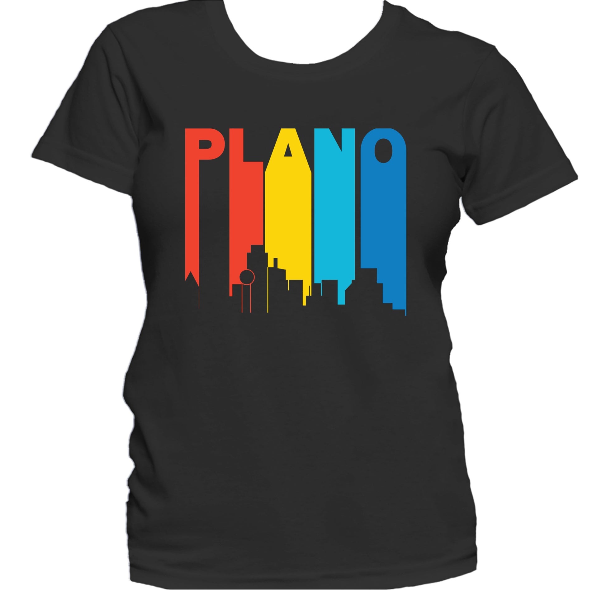 Retro 1970's Style Plano Texas Skyline Women's T-Shirt