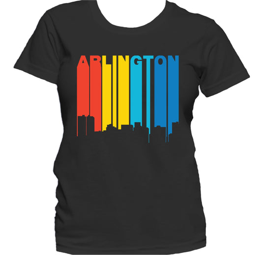 Retro 1970's Style Arlington Texas Skyline Women's T-Shirt