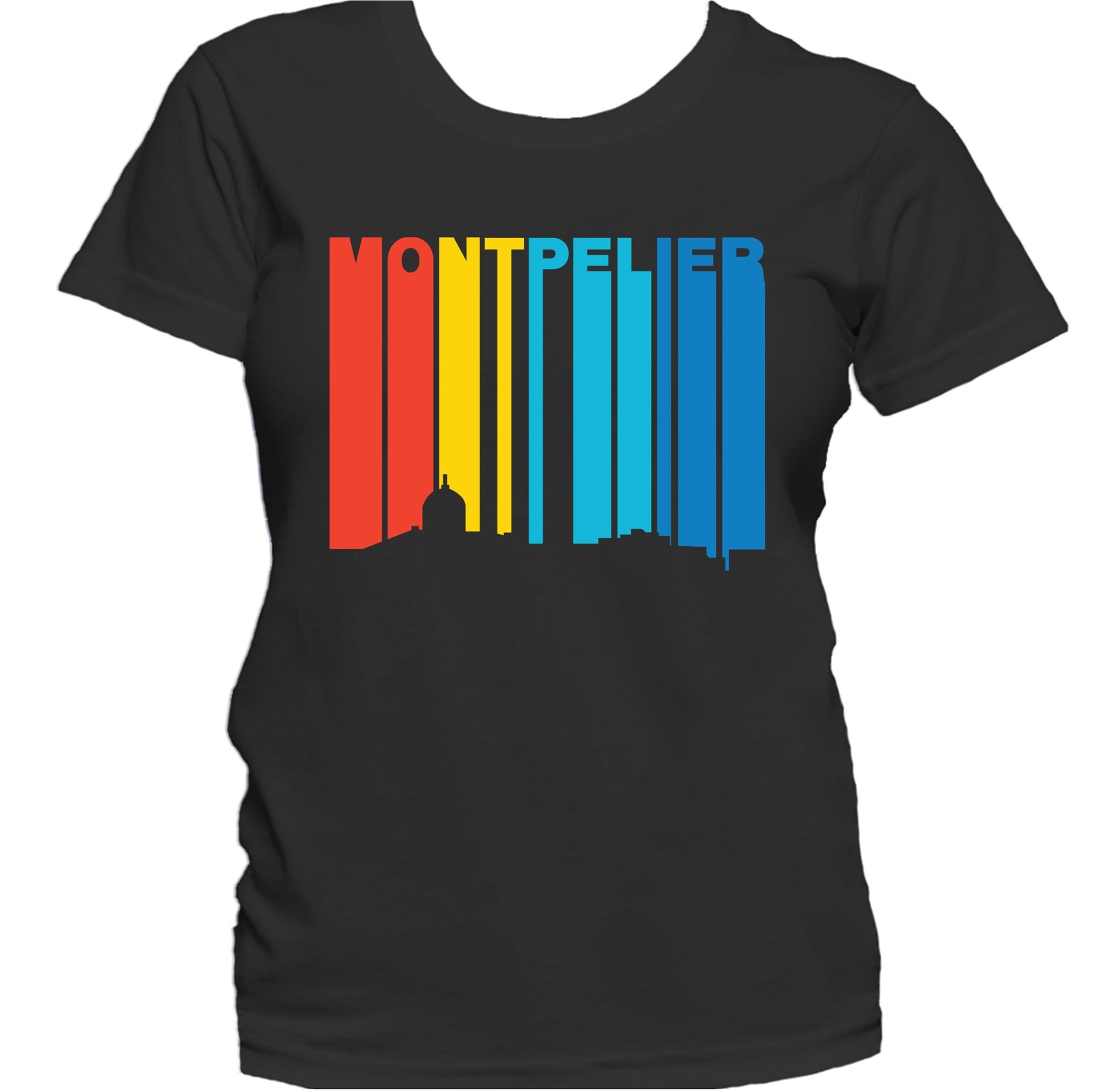 Retro 1970's Style Montpelier Vermont Skyline Women's T-Shirt