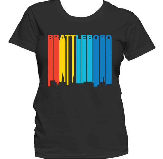 Retro 1970's Style Brattleboro Vermont Skyline Women's T-Shirt