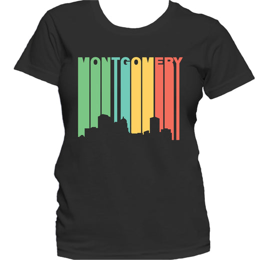 Retro 1970's Style Montgomery Alabama Skyline Women's T-Shirt