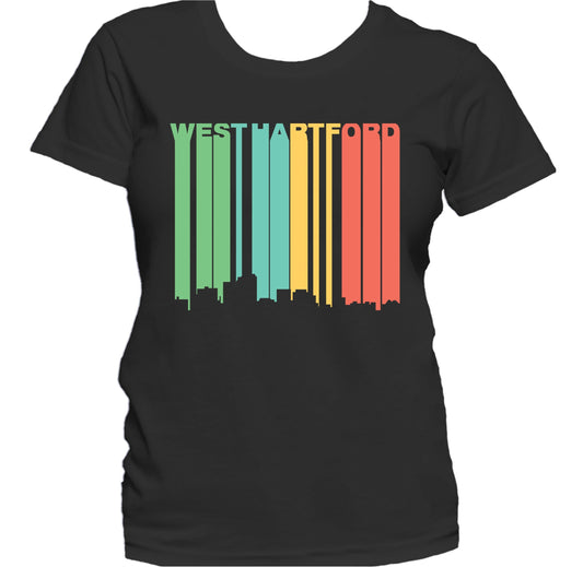 Retro 1970's Style West Hartford Connecticut Skyline Women's T-Shirt