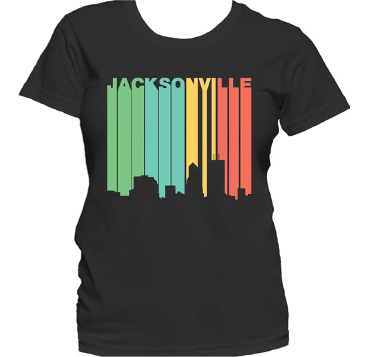 Retro 1970's Style Jacksonville Florida Skyline Women's T-Shirt