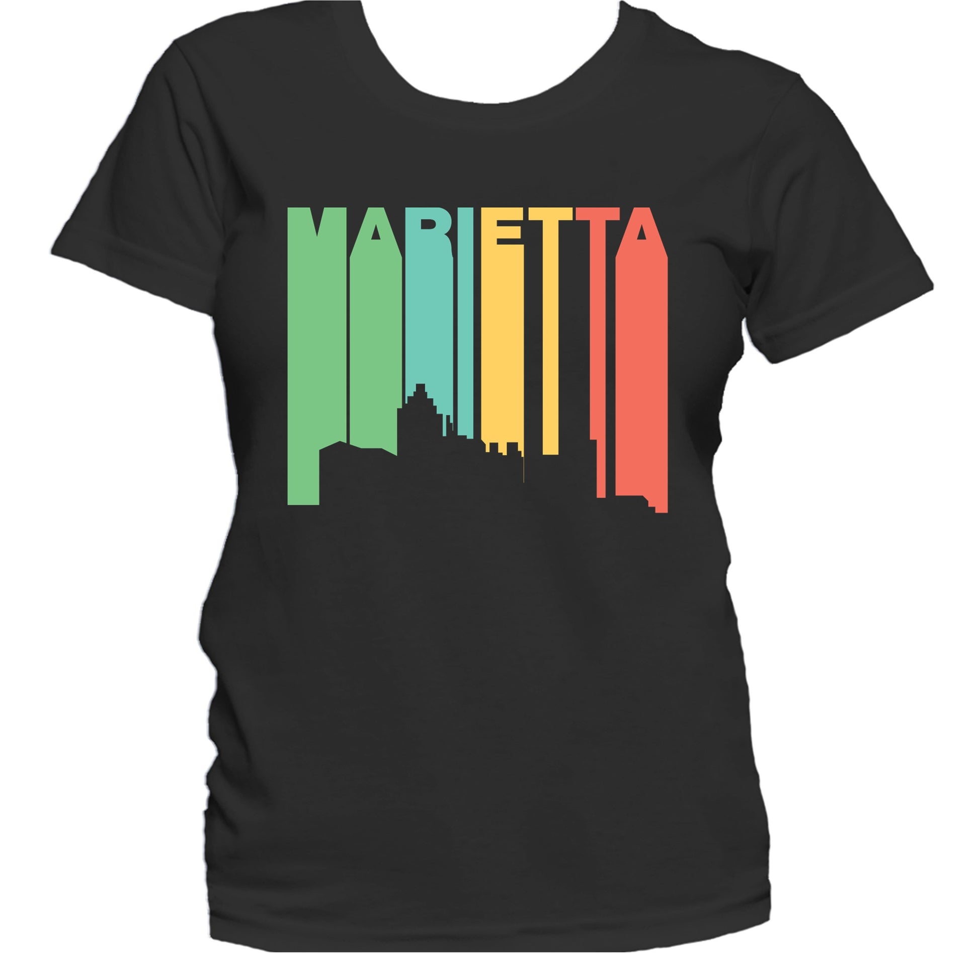 Retro 1970's Style Marietta Georgia Skyline Women's T-Shirt