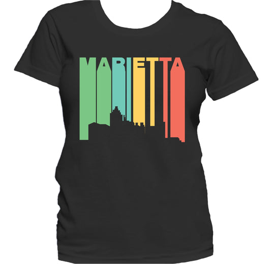 Retro 1970's Style Marietta Georgia Skyline Women's T-Shirt