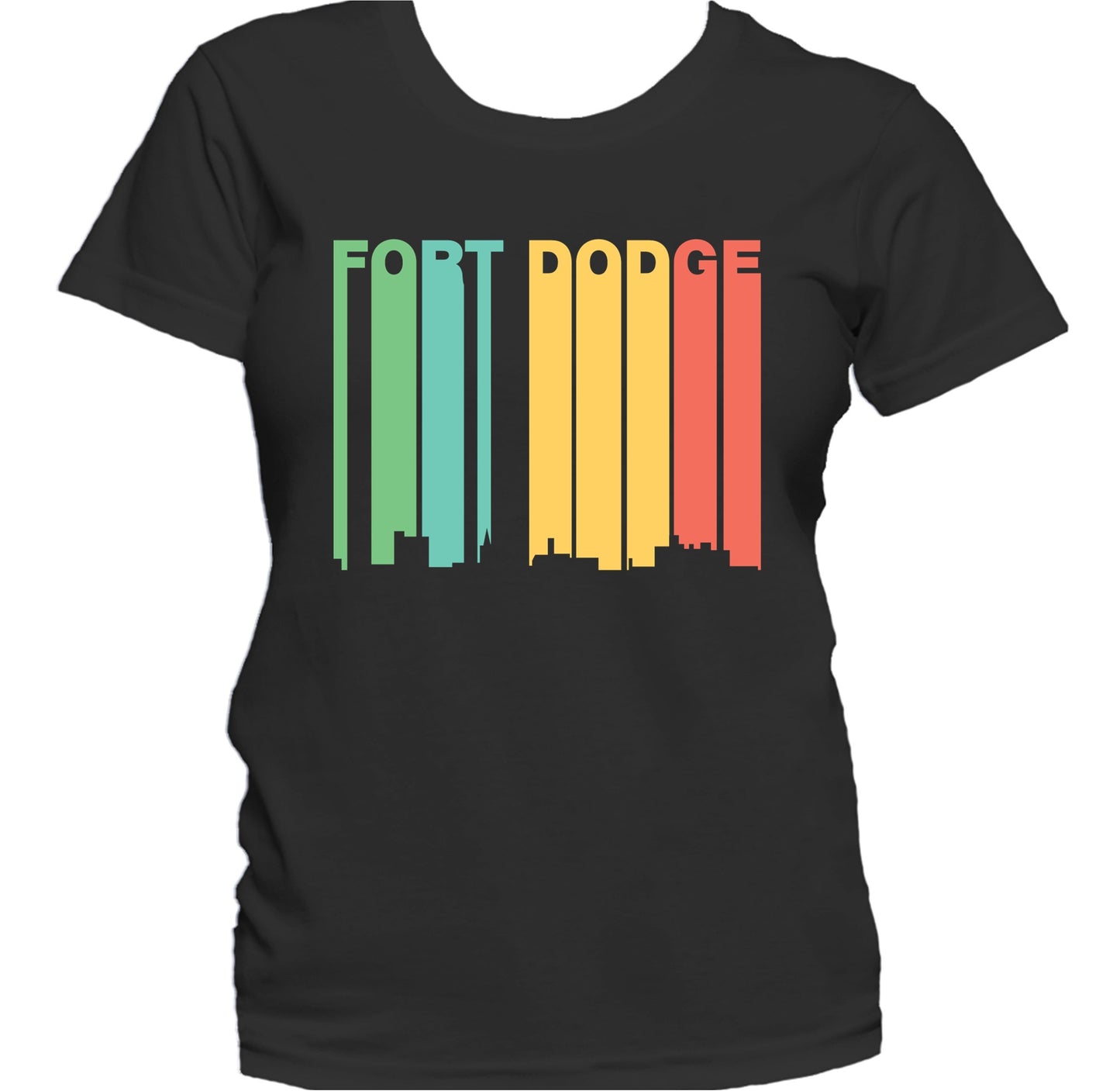 Retro 1970's Style Fort Dodge Iowa Skyline Women's T-Shirt