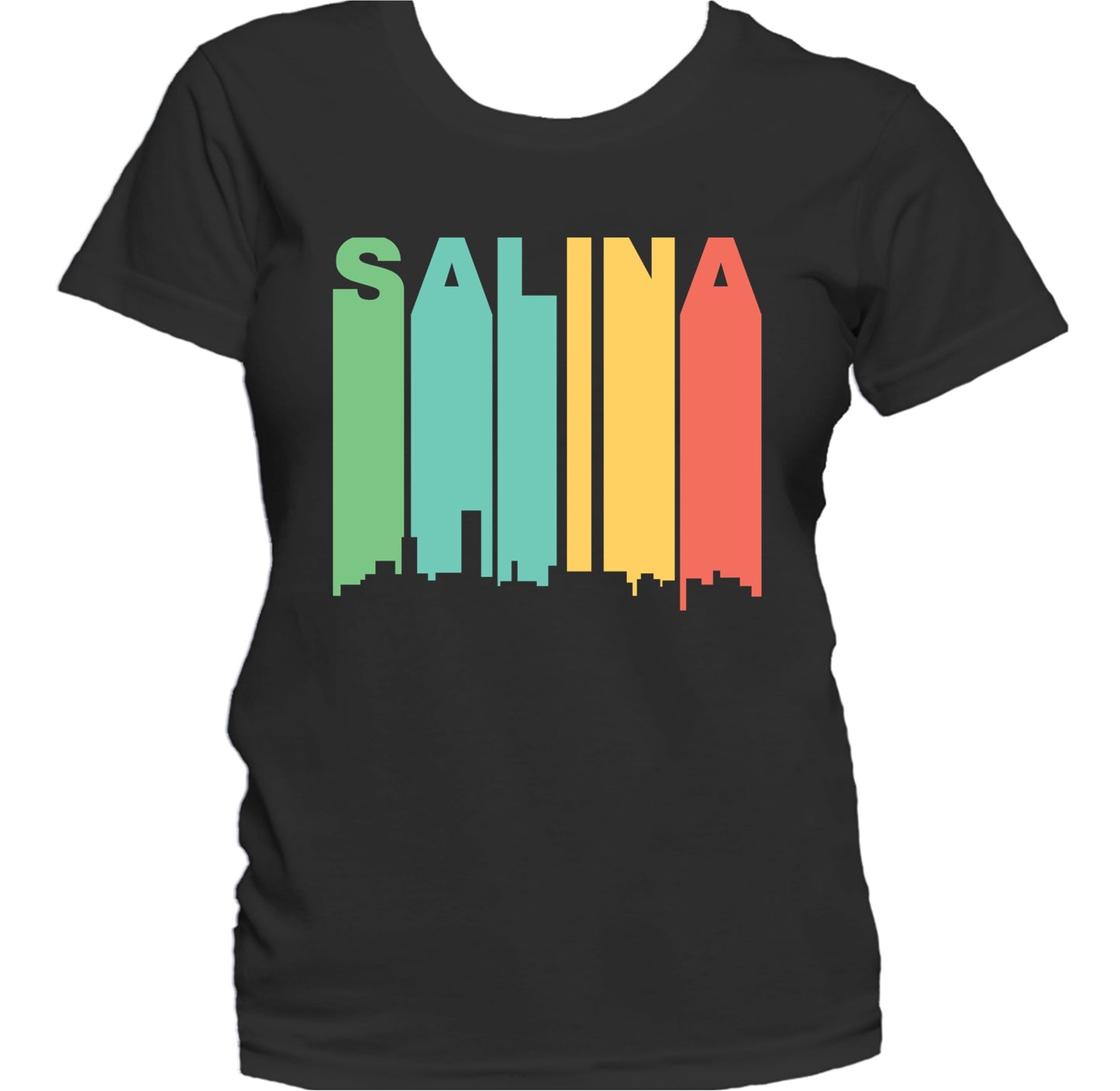 Retro 1970's Style Salina Kansas Skyline Women's T-Shirt