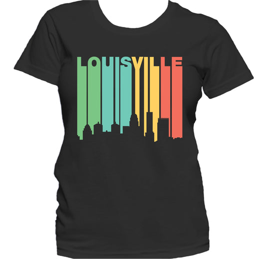 Retro 1970's Style Louisville Kentucky Skyline Women's T-Shirt