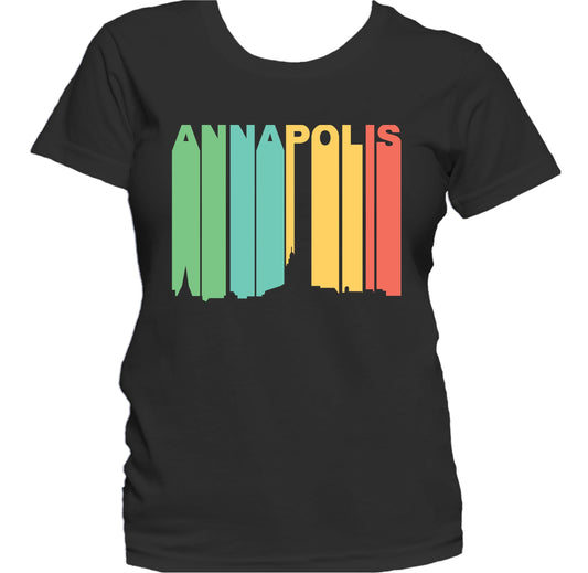 Retro 1970's Style Annapolis Maryland Skyline Women's T-Shirt