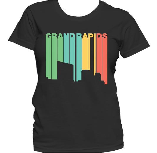 Retro 1970's Style Grand Rapids Michigan Skyline Women's T-Shirt