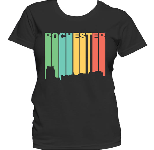 Retro 1970's Style Rochester Minnesota Skyline Women's T-Shirt