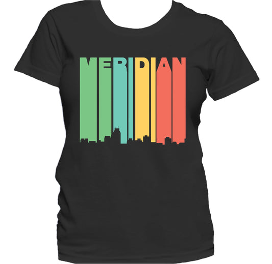 Retro 1970's Style Meridian Mississippi Skyline Women's T-Shirt