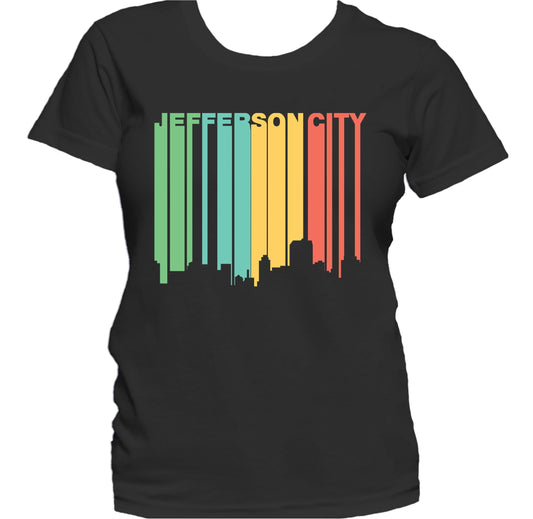 Retro 1970's Style Jefferson City Missouri Skyline Women's T-Shirt