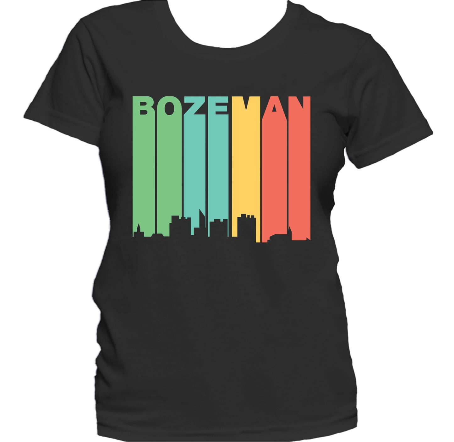 Retro 1970's Style Bozeman Montana Skyline Women's T-Shirt