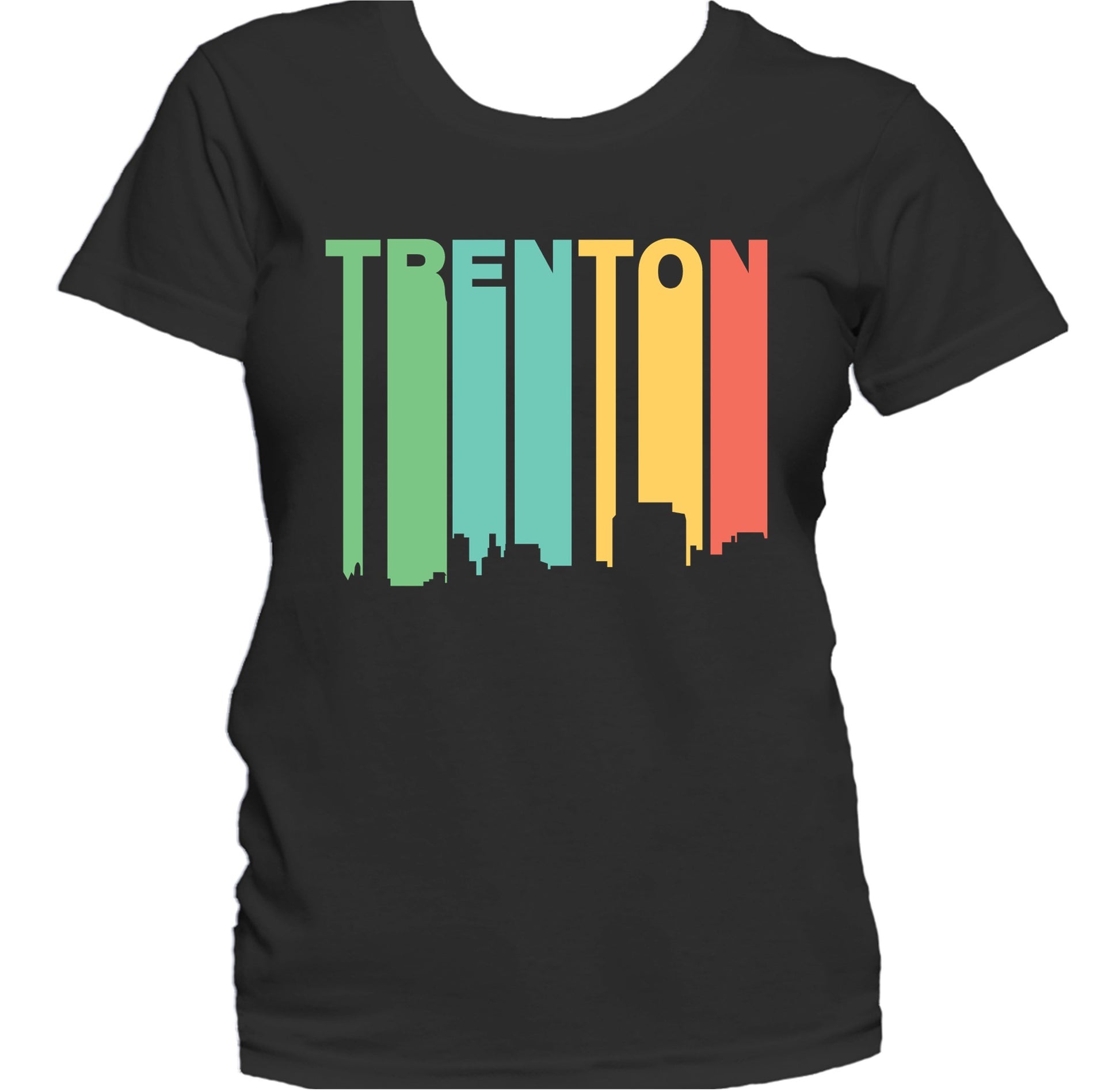 Retro 1970's Style Trenton New Jersey Skyline Women's T-Shirt