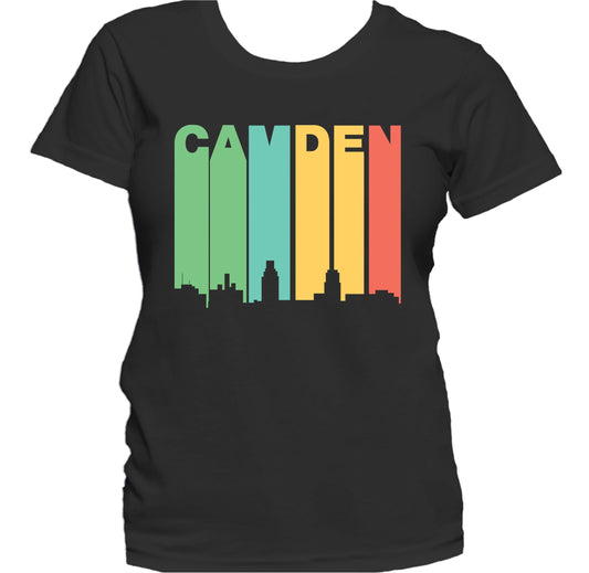 Retro 1970's Style Camden New Jersey Skyline Women's T-Shirt
