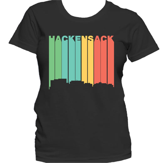 Retro 1970's Style Hackensack New Jersey Skyline Women's T-Shirt