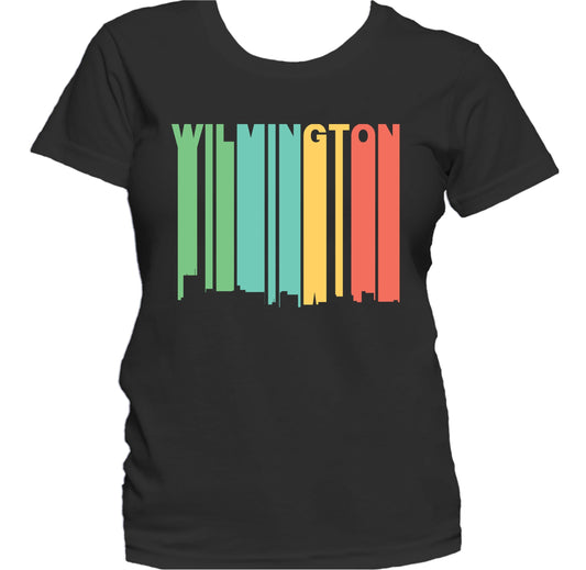 Retro 1970's Style Wilmington North Carolina Skyline Women's T-Shirt