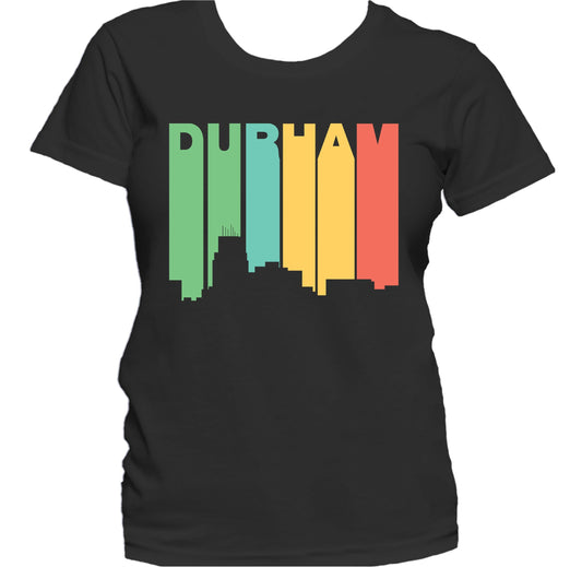 Retro 1970's Style Durham North Carolina Skyline Women's T-Shirt