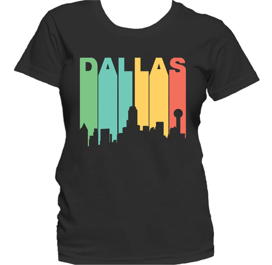 Retro 1970's Style Dallas Texas Skyline Women's T-Shirt