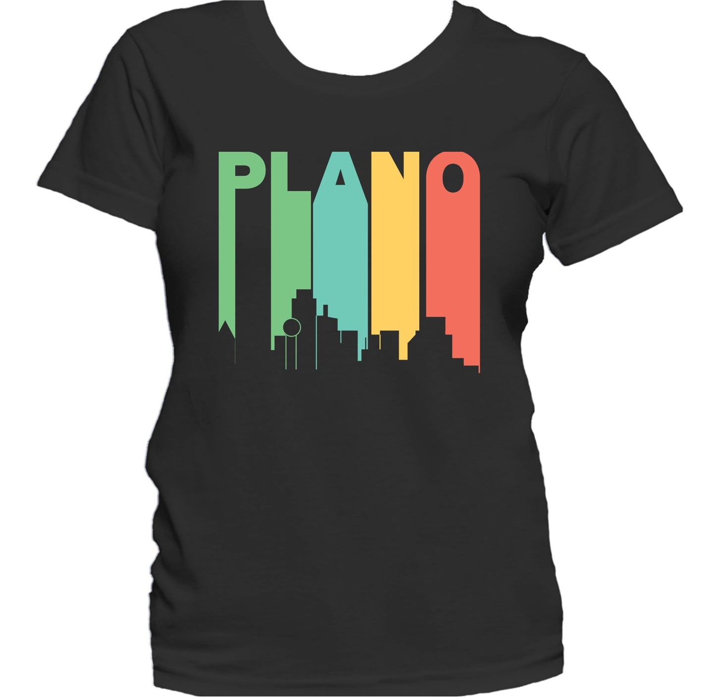 Retro 1970's Style Plano Texas Skyline Women's T-Shirt