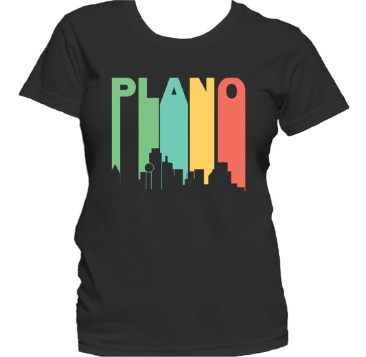 Retro 1970's Style Plano Texas Skyline Women's T-Shirt