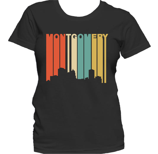 Retro 1970's Style Montgomery Alabama Skyline Women's T-Shirt