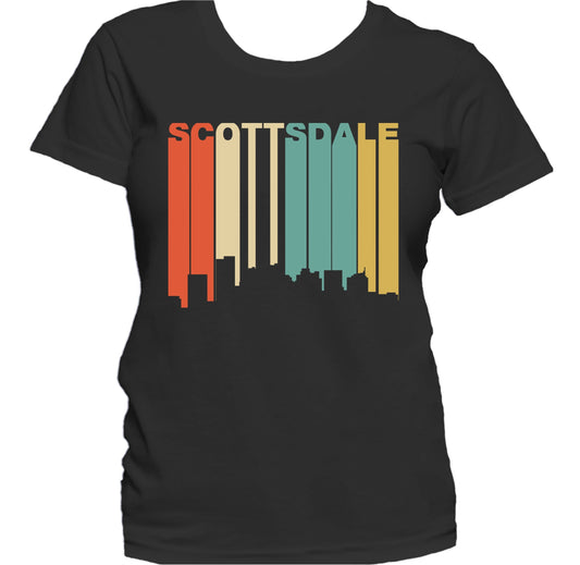 Retro 1970's Style Scottsdale Arizona Skyline Women's T-Shirt