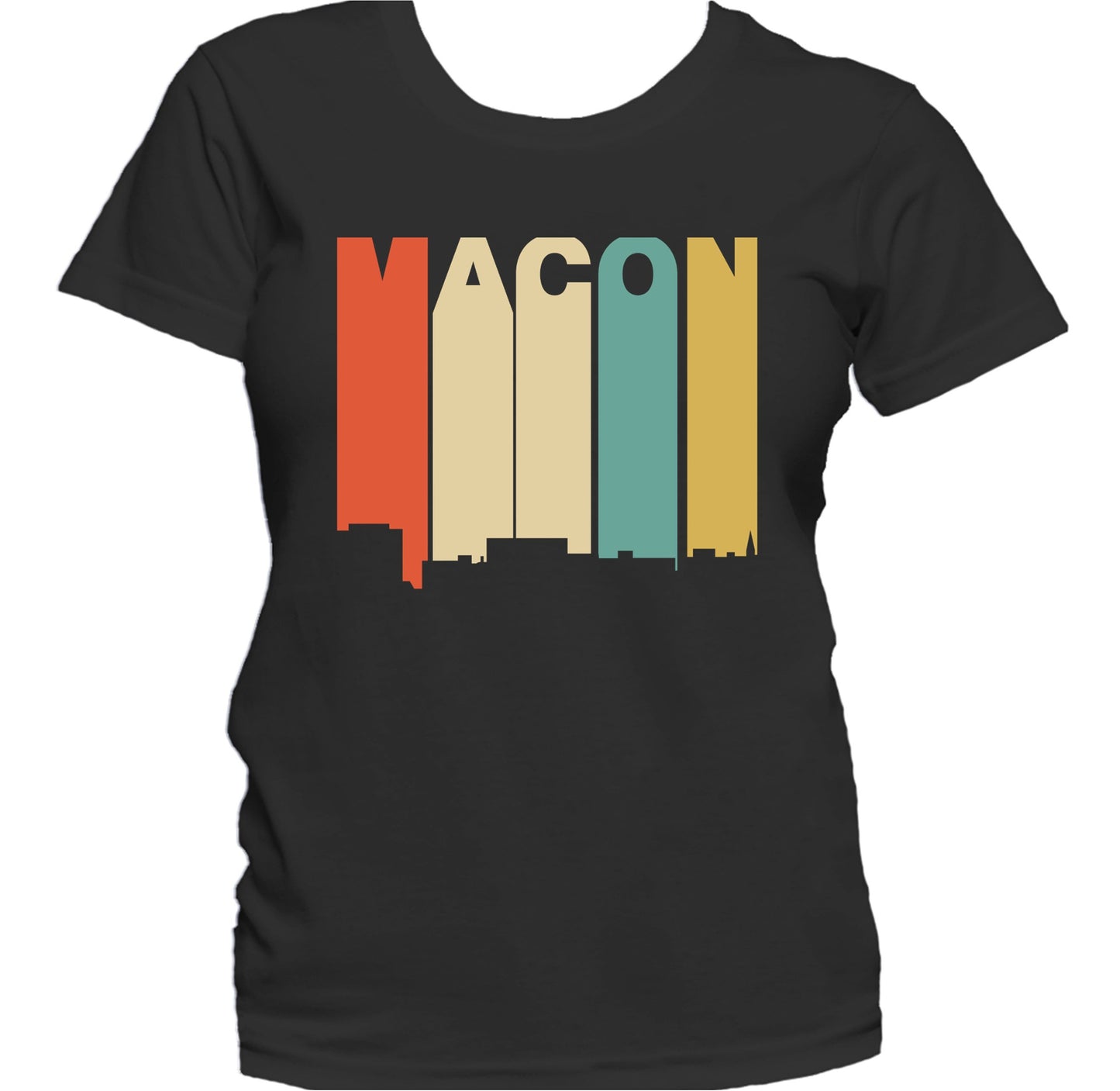 Retro 1970's Style Macon Georgia Skyline Women's T-Shirt