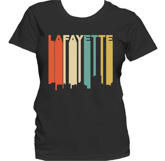 Retro 1970's Style Lafayette Louisiana Skyline Women's T-Shirt