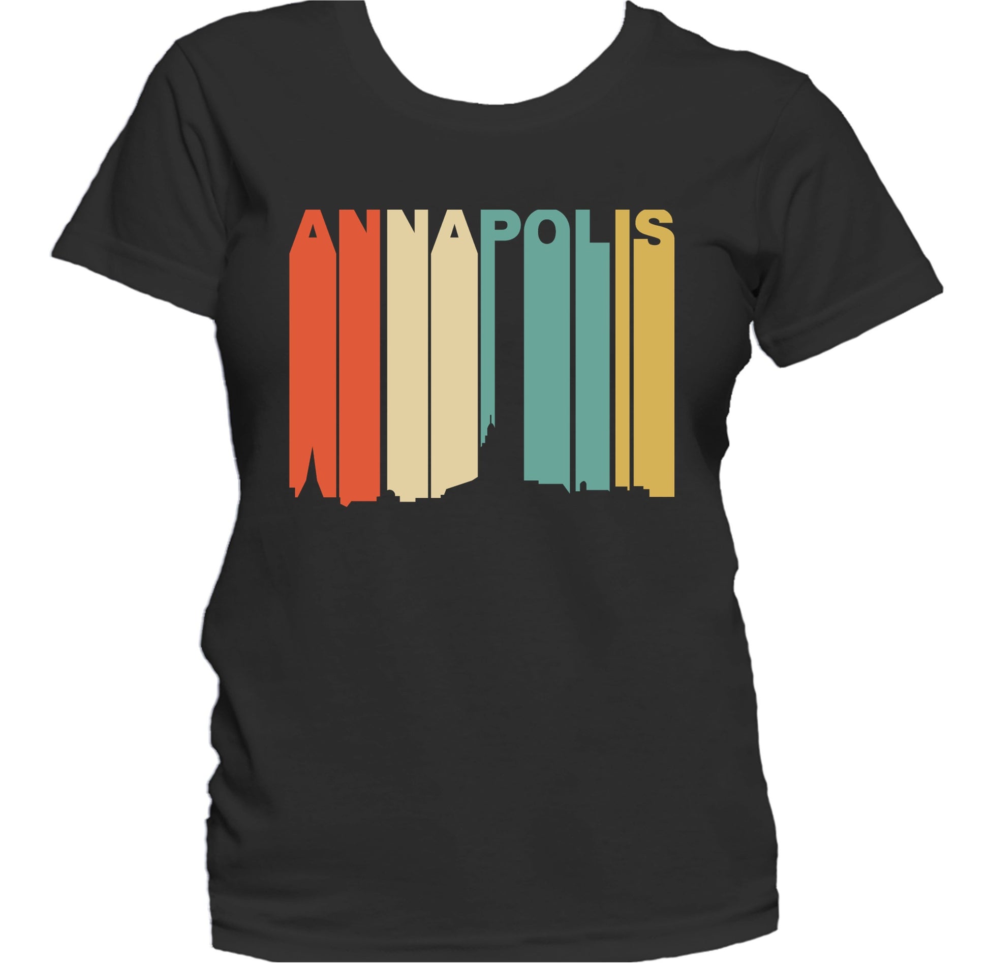 Retro 1970's Style Annapolis Maryland Skyline Women's T-Shirt