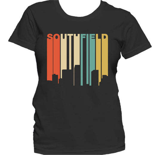 Retro 1970's Style Southfield Michigan Skyline Women's T-Shirt