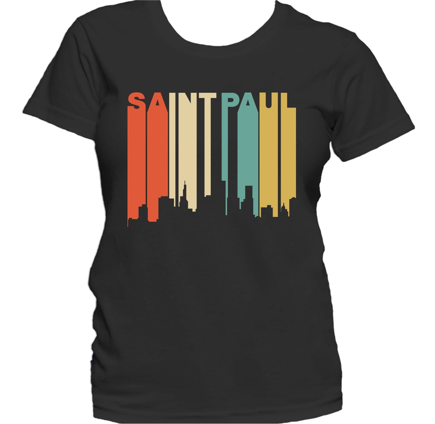 Retro 1970's Style Saint Paul Minnesota Skyline Women's T-Shirt