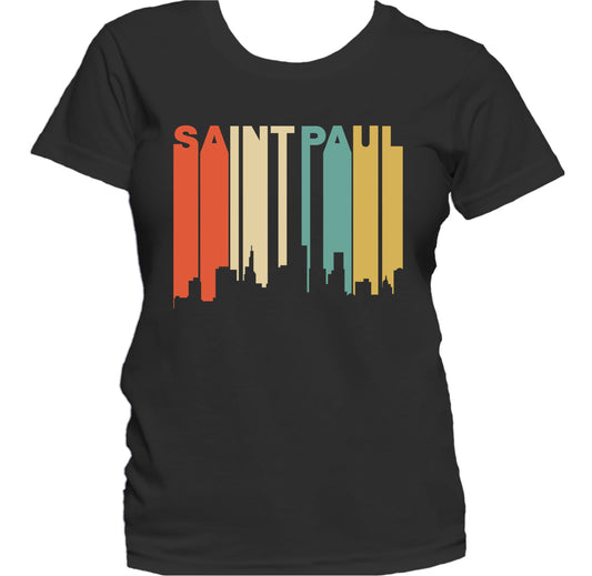 Retro 1970's Style Saint Paul Minnesota Skyline Women's T-Shirt