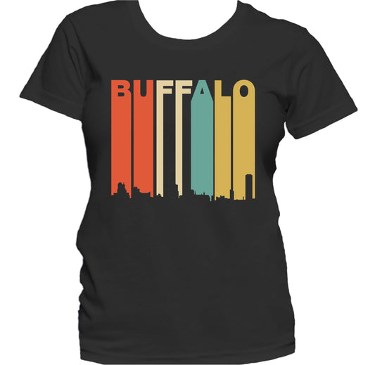 Retro 1970's Style Buffalo New York Skyline Women's T-Shirt