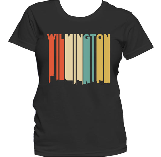 Retro 1970's Style Wilmington North Carolina Skyline Women's T-Shirt