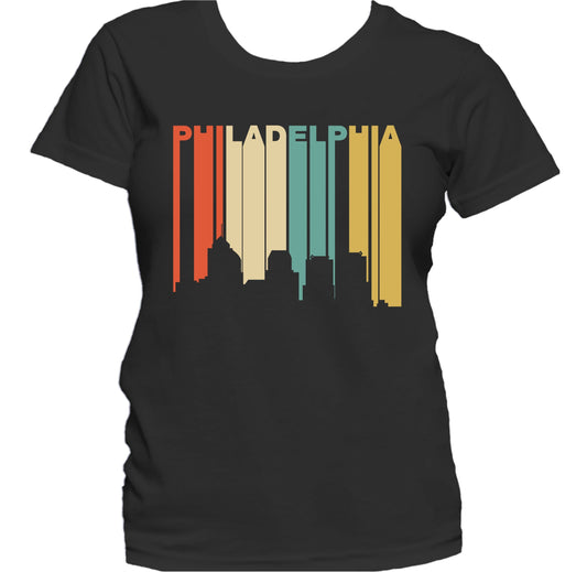 Retro 1970's Style Philadelphia Pennsylvania Skyline Women's T-Shirt