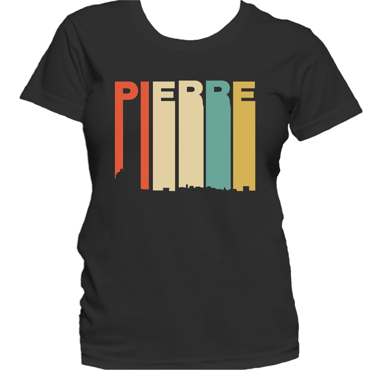 Retro 1970's Style Pierre South Dakota Skyline Women's T-Shirt