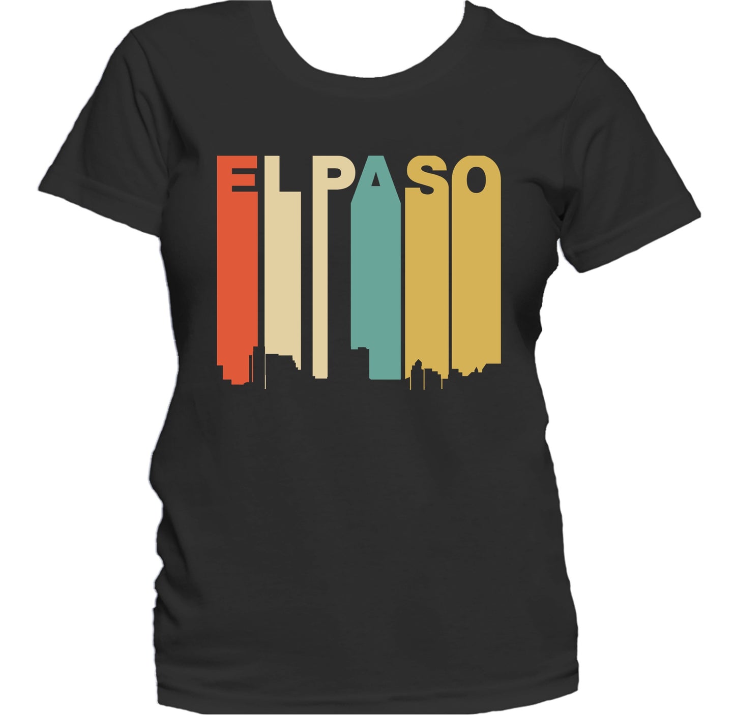 Retro 1970's Style El Paso Texas Skyline Women's T-Shirt