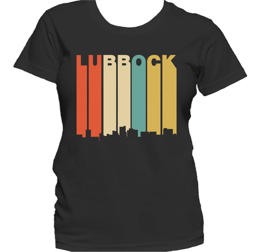 Retro 1970's Style Lubbock Texas Skyline Women's T-Shirt
