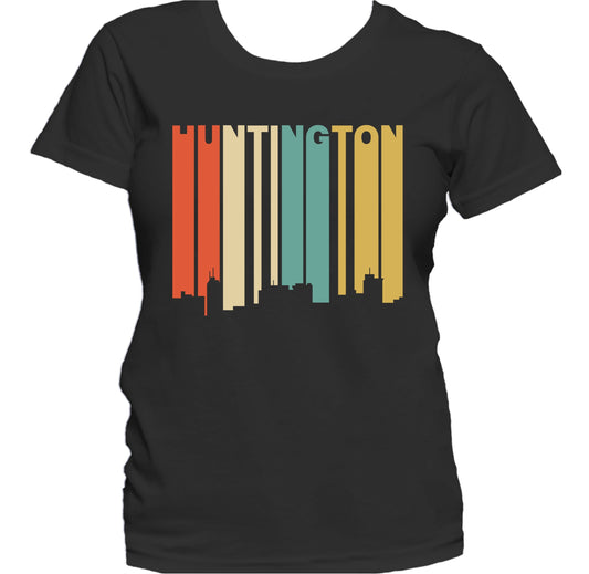 Retro 1970's Style Huntington West Virginia Skyline Women's T-Shirt
