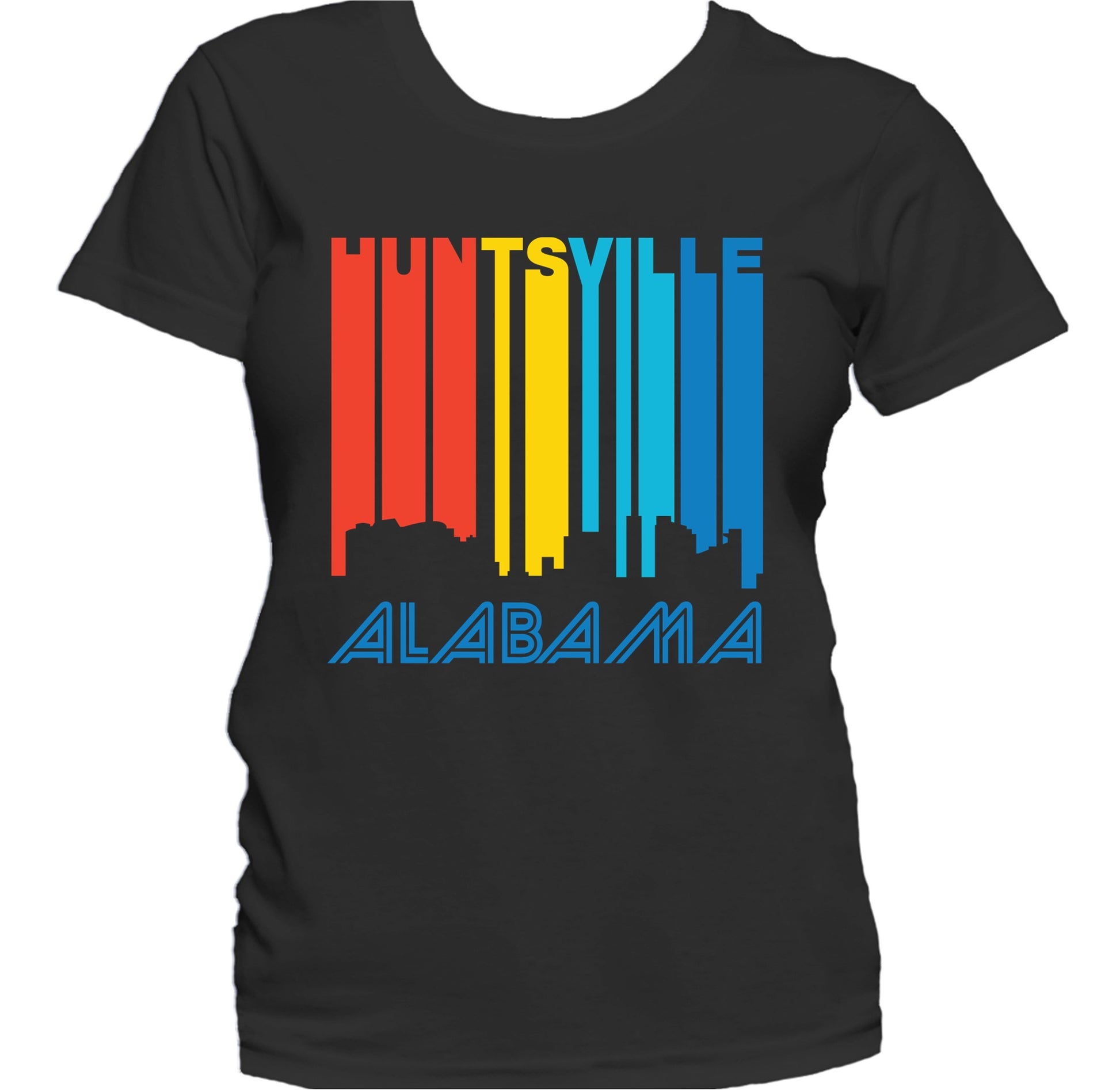 Retro 1970's Style Huntsville Alabama Skyline Women's T-Shirt