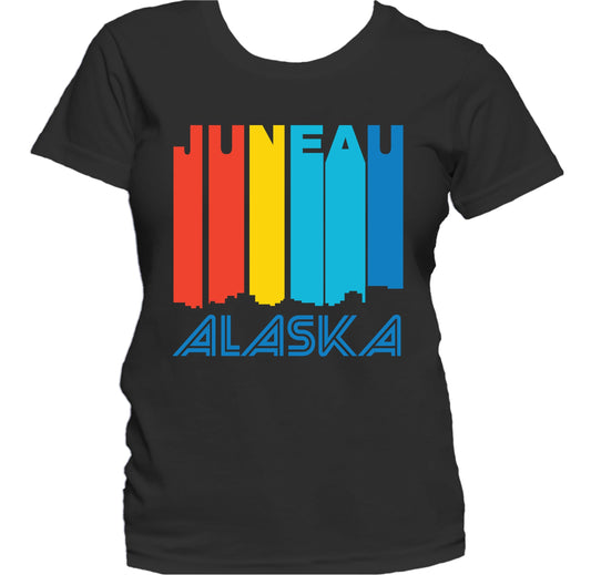 Retro 1970's Style Juneau Alaska Skyline Women's T-Shirt