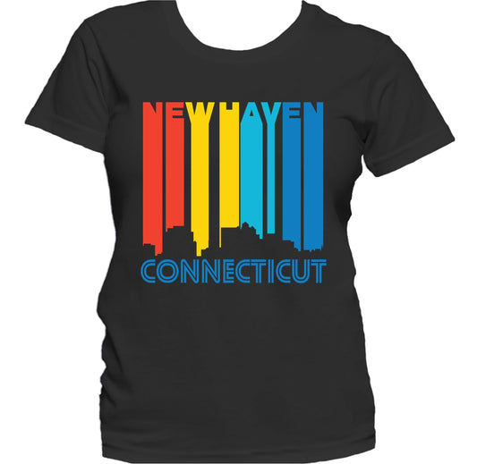 Retro 1970's Style New Haven Connecticut Skyline Women's T-Shirt