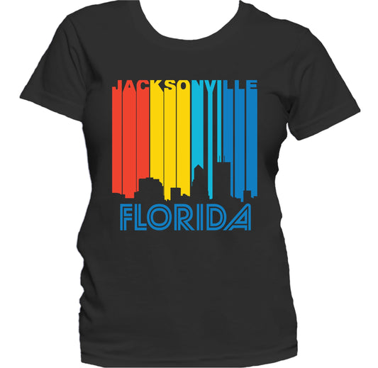 Retro 1970's Style Jacksonville Florida Skyline Women's T-Shirt