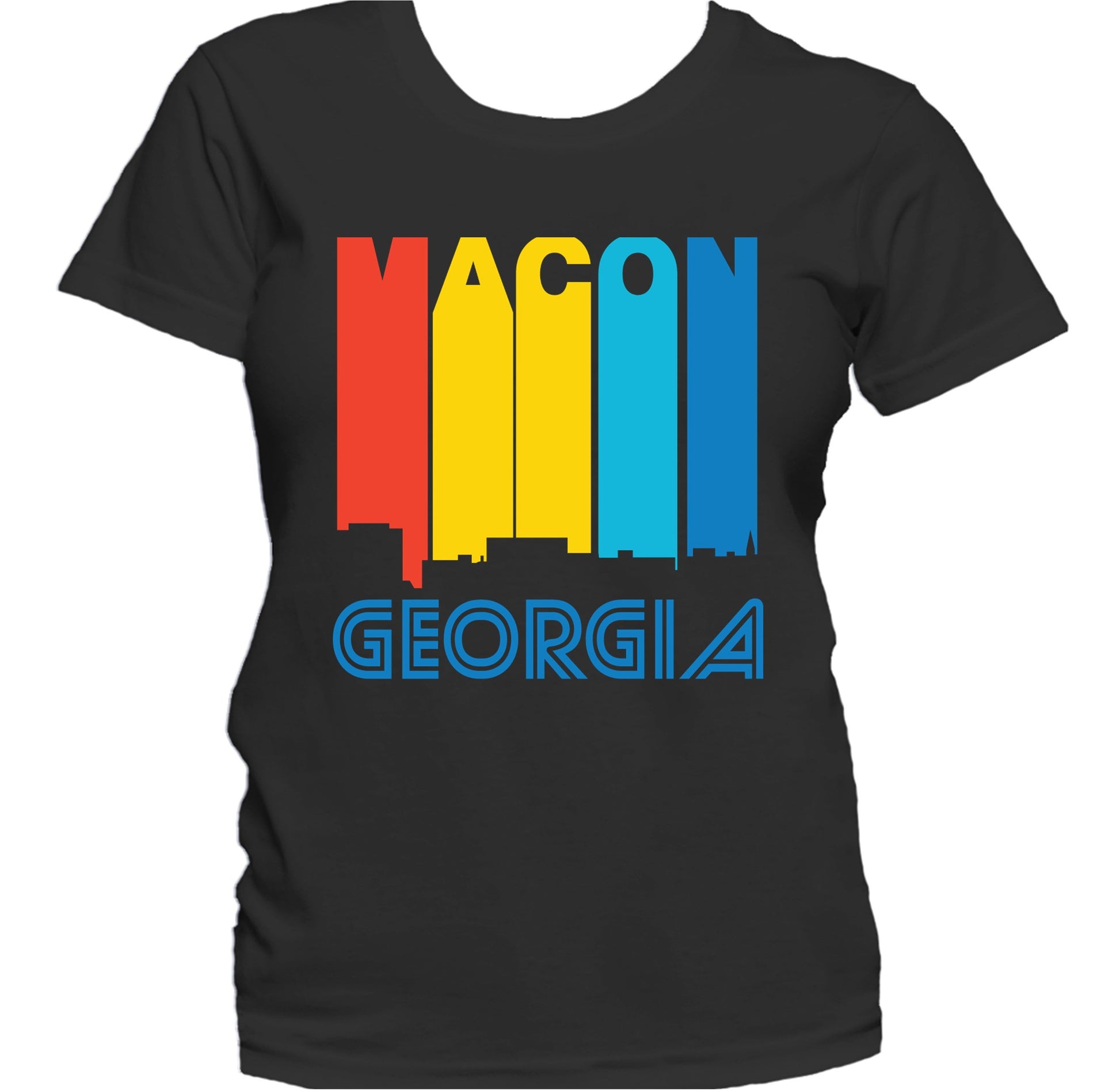 Retro 1970's Style Macon Georgia Skyline Women's T-Shirt